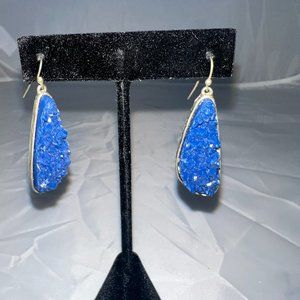 Blue and gold earrings
